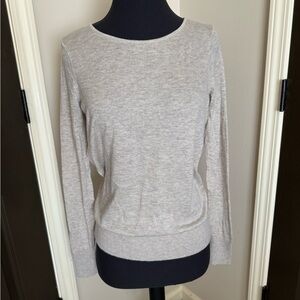 Club Monaco Light Gray Casual cashmere Sweater gorgeous crossover open back